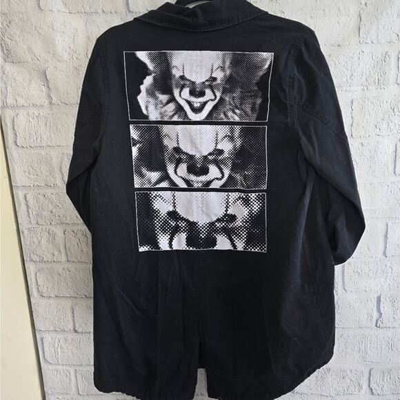Pennywise It Two Cargo Trenchcoat Style Button Up Loser Shacket Men's Large - Picture 5 of 12